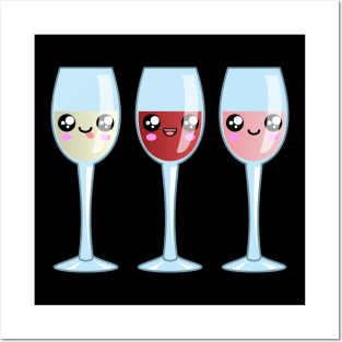 Kawaii Wine Drink Party Posters and Art